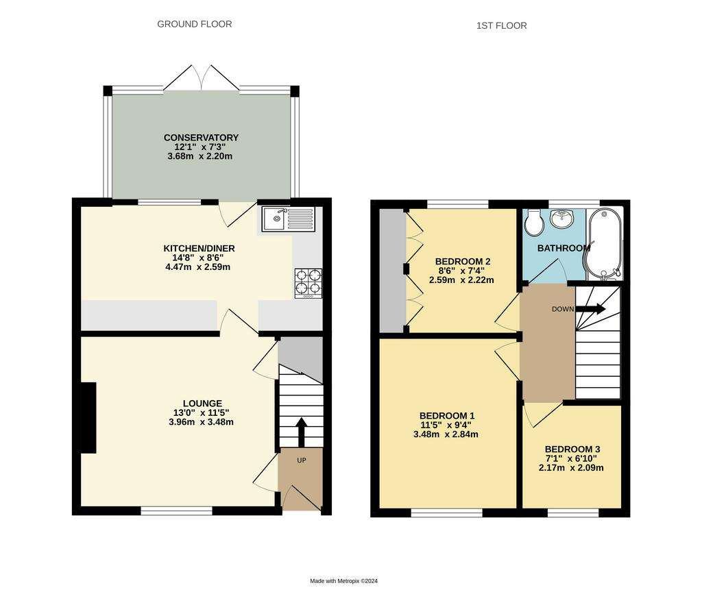 3 bedroom terraced house for sale - floorplan