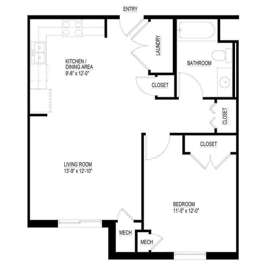 1 bedroom flat for sale - floorplan