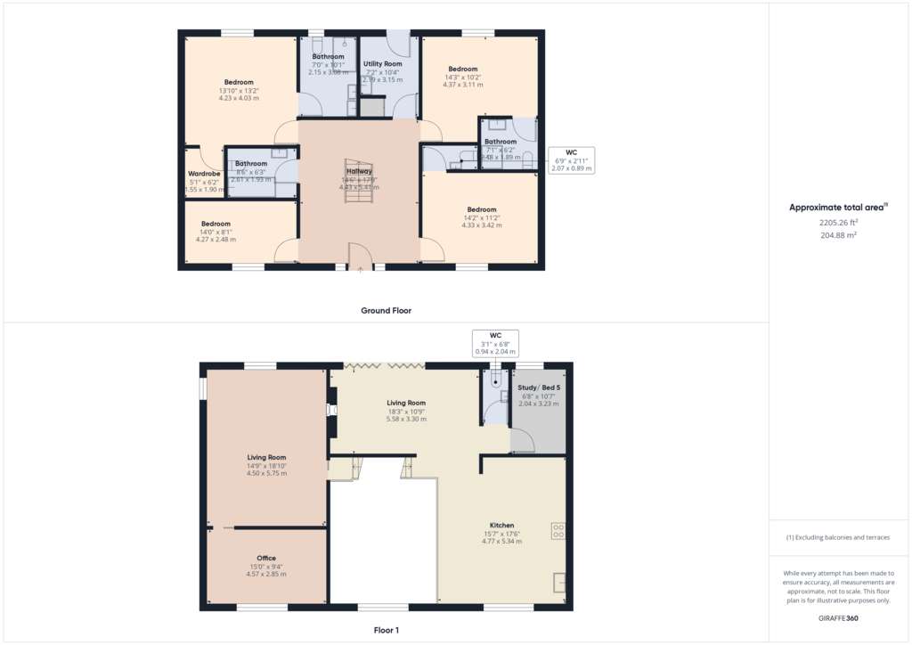 5 bedroom semi-detached house to rent - floorplan