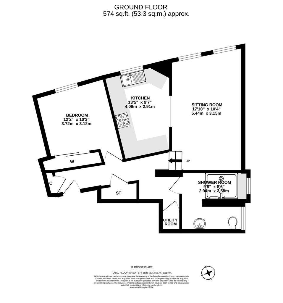 1 bedroom flat for sale - floorplan