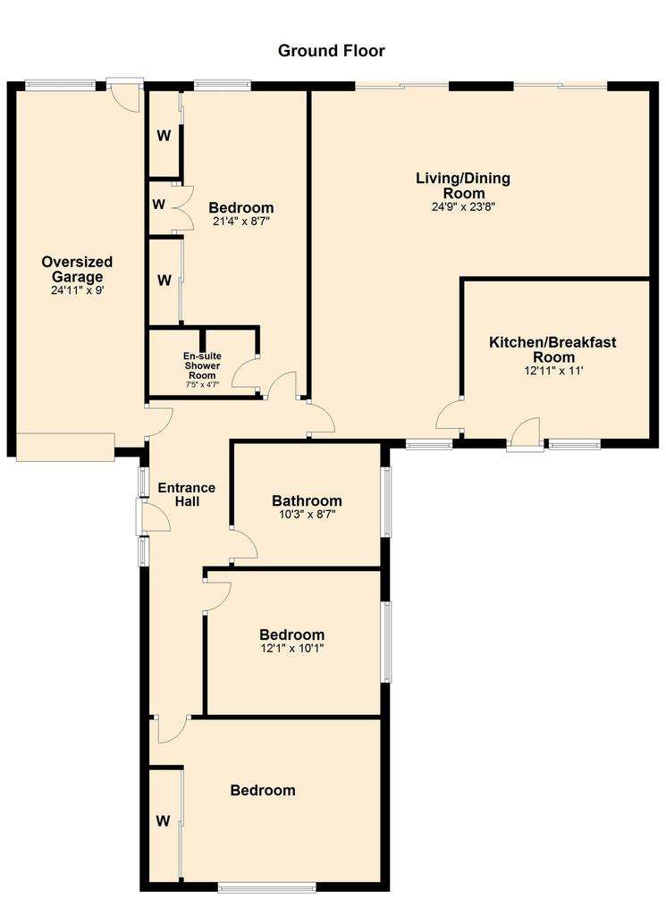 3 bedroom detached bungalow for sale - floorplan