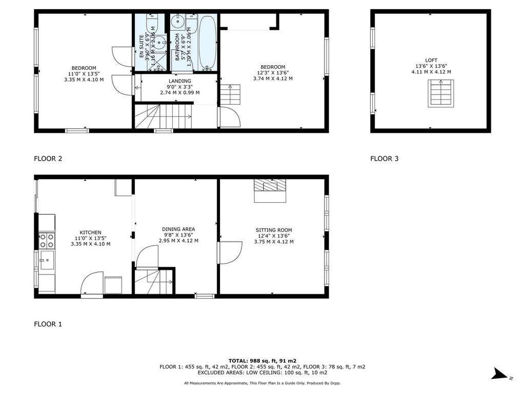 2 bedroom semi-detached house for sale - floorplan