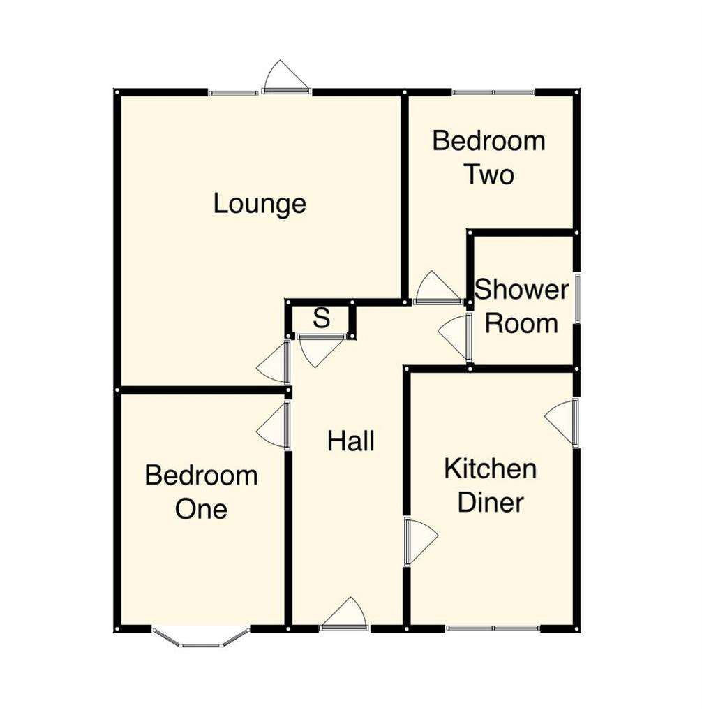 2 bedroom detached bungalow for sale - floorplan