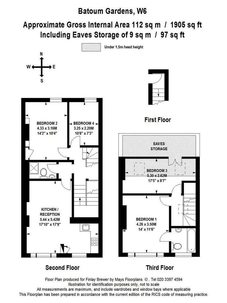 4 bedroom maisonette to rent - floorplan