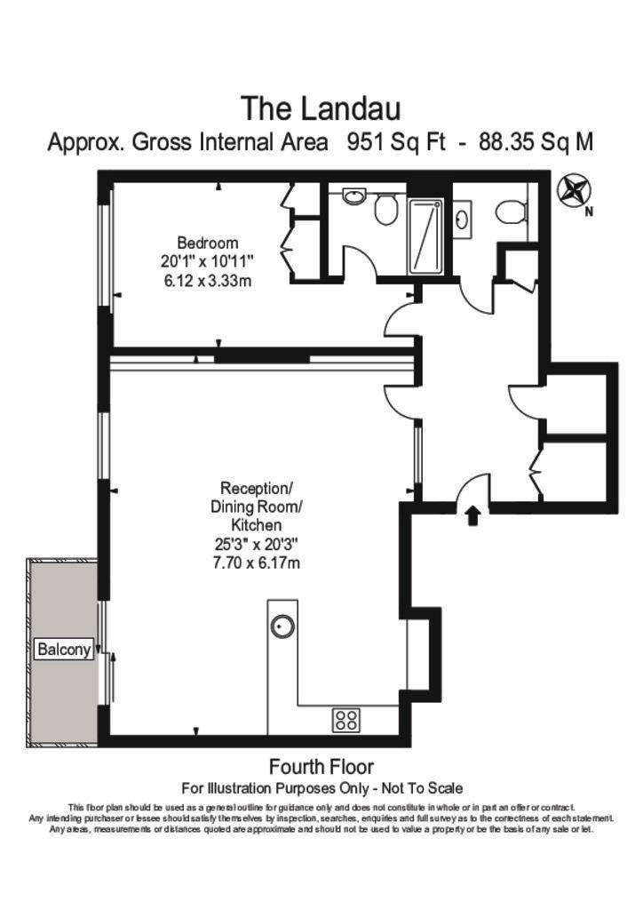 1 bedroom flat to rent - floorplan