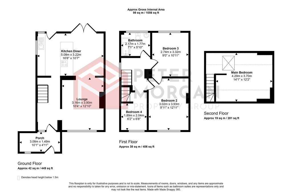 3 bedroom semi-detached house for sale - floorplan