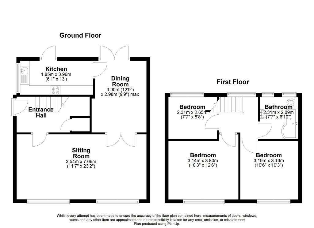 3 bedroom semi-detached house for sale - floorplan