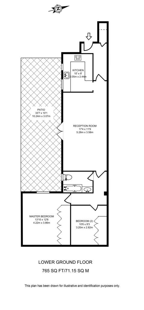 2 bedroom flat to rent - floorplan