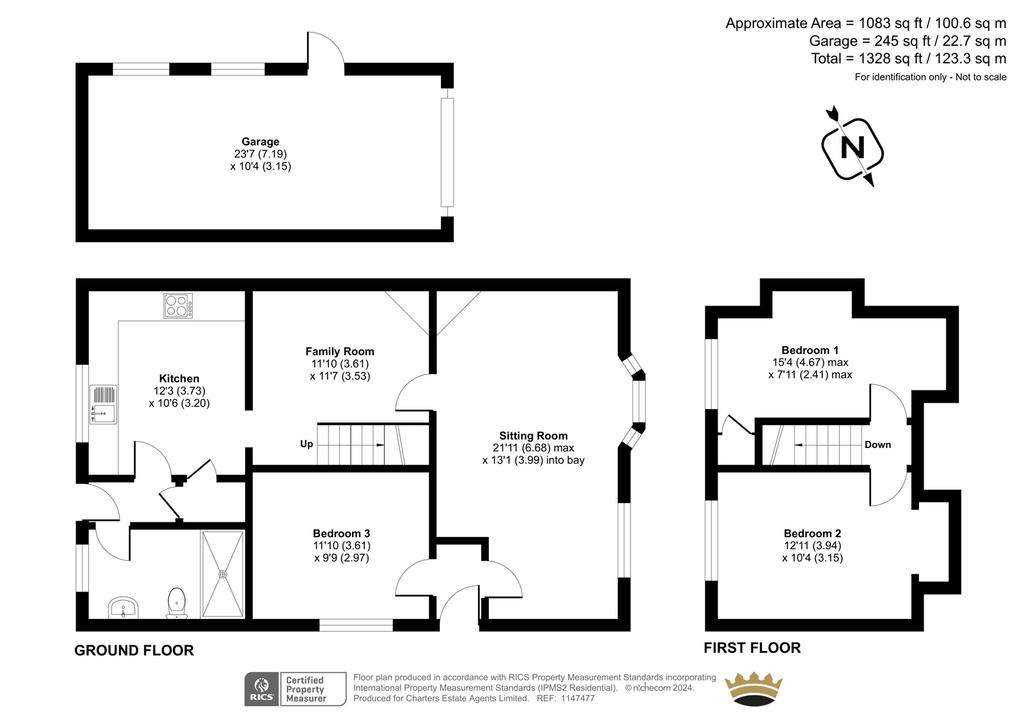 3 bedroom semi-detached house for sale - floorplan