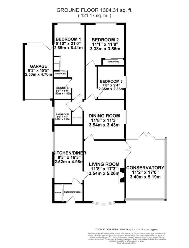 3 bedroom detached bungalow for sale - floorplan