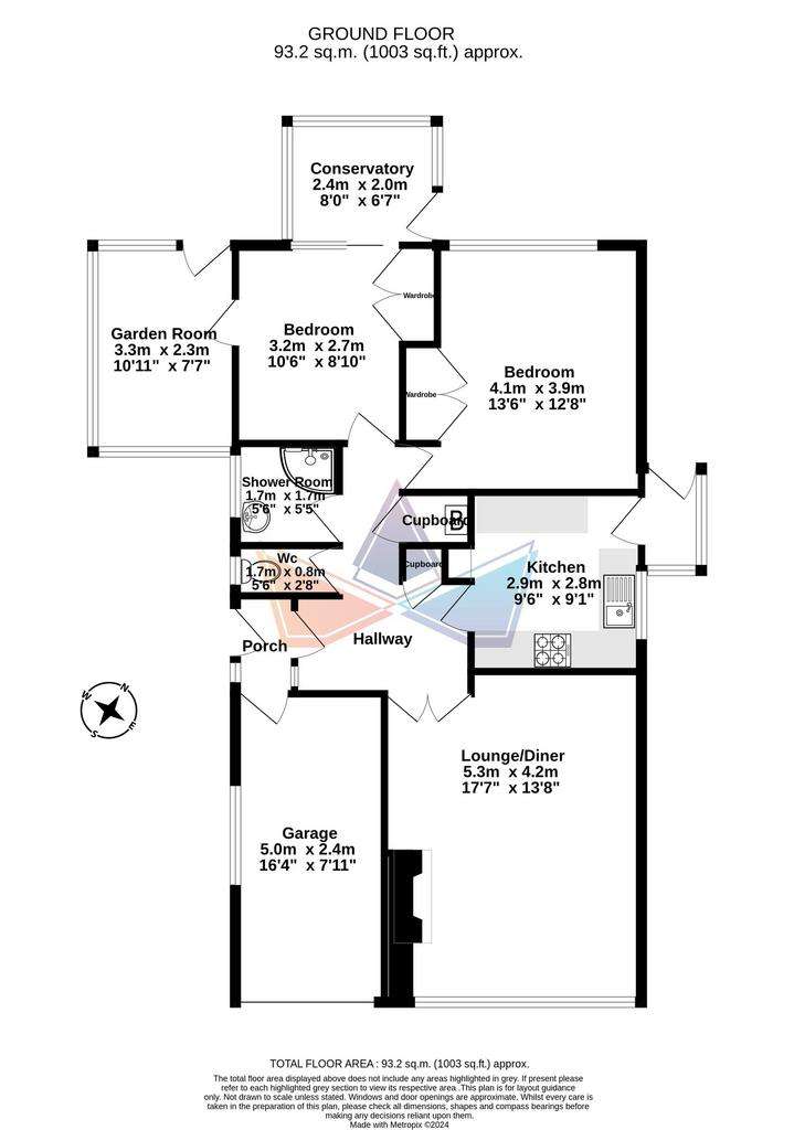 2 bedroom detached bungalow for sale - floorplan