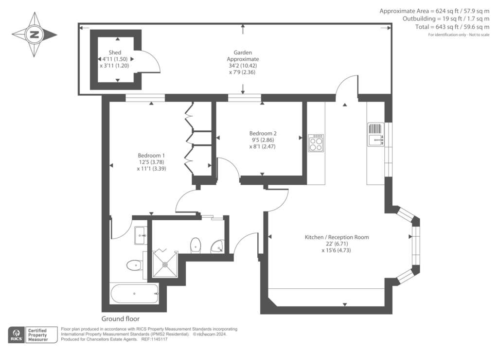 2 bedroom flat for sale - floorplan