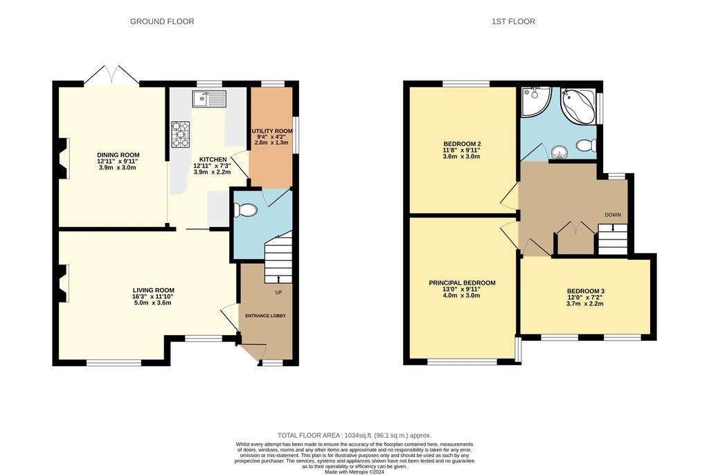 3 bedroom semi-detached house for sale - floorplan