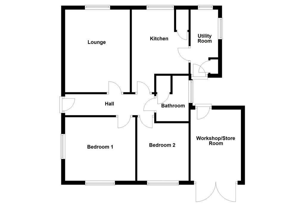 2 bedroom bungalow for sale - floorplan