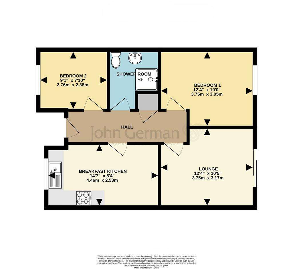 2 bedroom bungalow for sale - floorplan