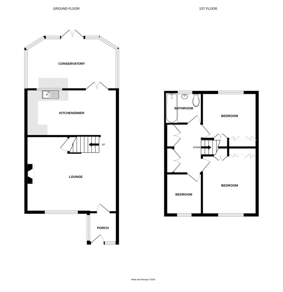 3 bedroom end of terrace house for sale - floorplan