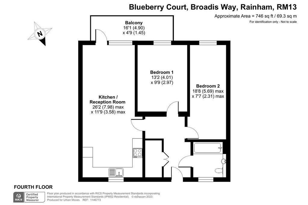 2 bedroom flat for sale - floorplan