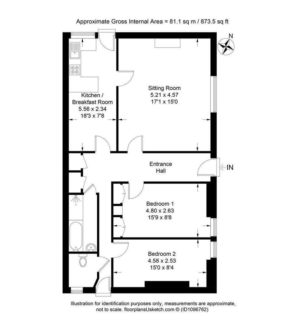 2 bedroom flat for sale - floorplan