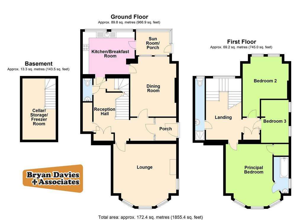 3 bedroom semi-detached house for sale - floorplan