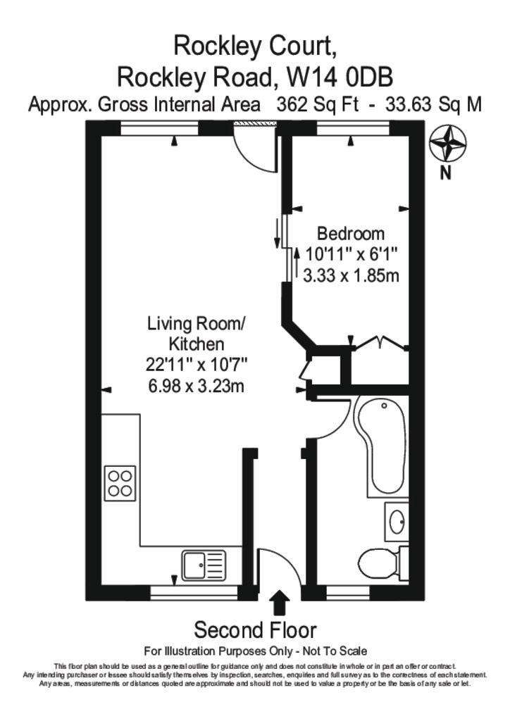 1 bedroom flat to rent - floorplan