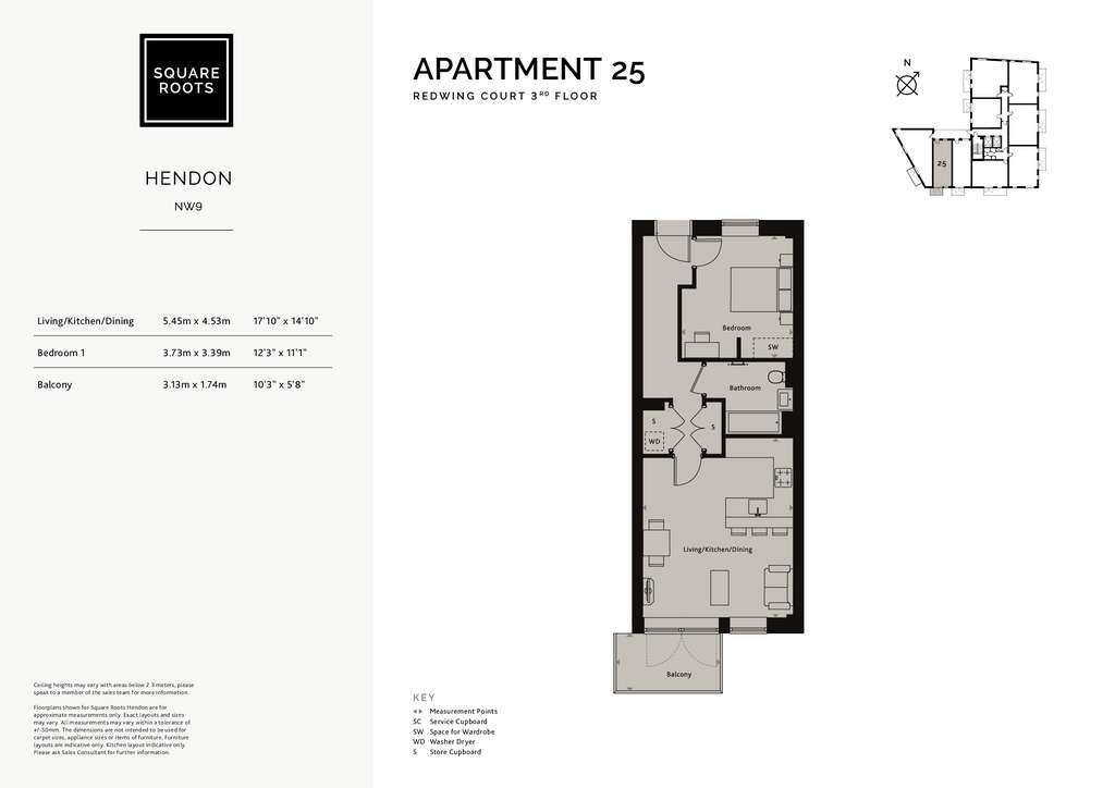 1 bedroom flat for sale - floorplan