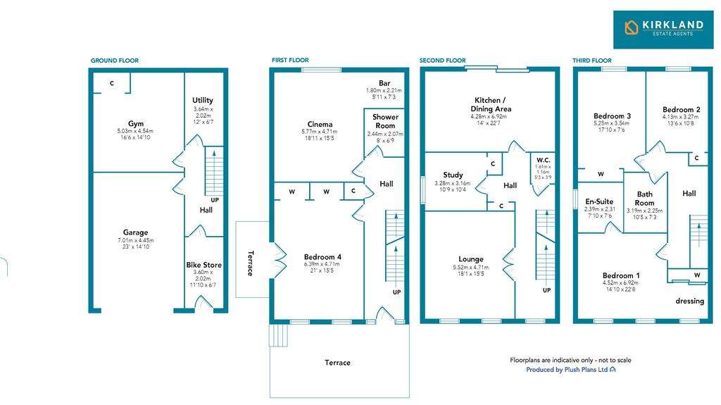 4 bedroom town house for sale - floorplan