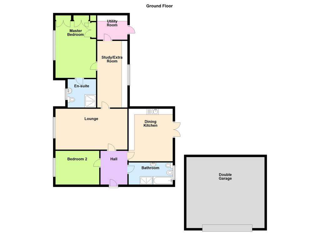 2 bedroom detached bungalow for sale - floorplan