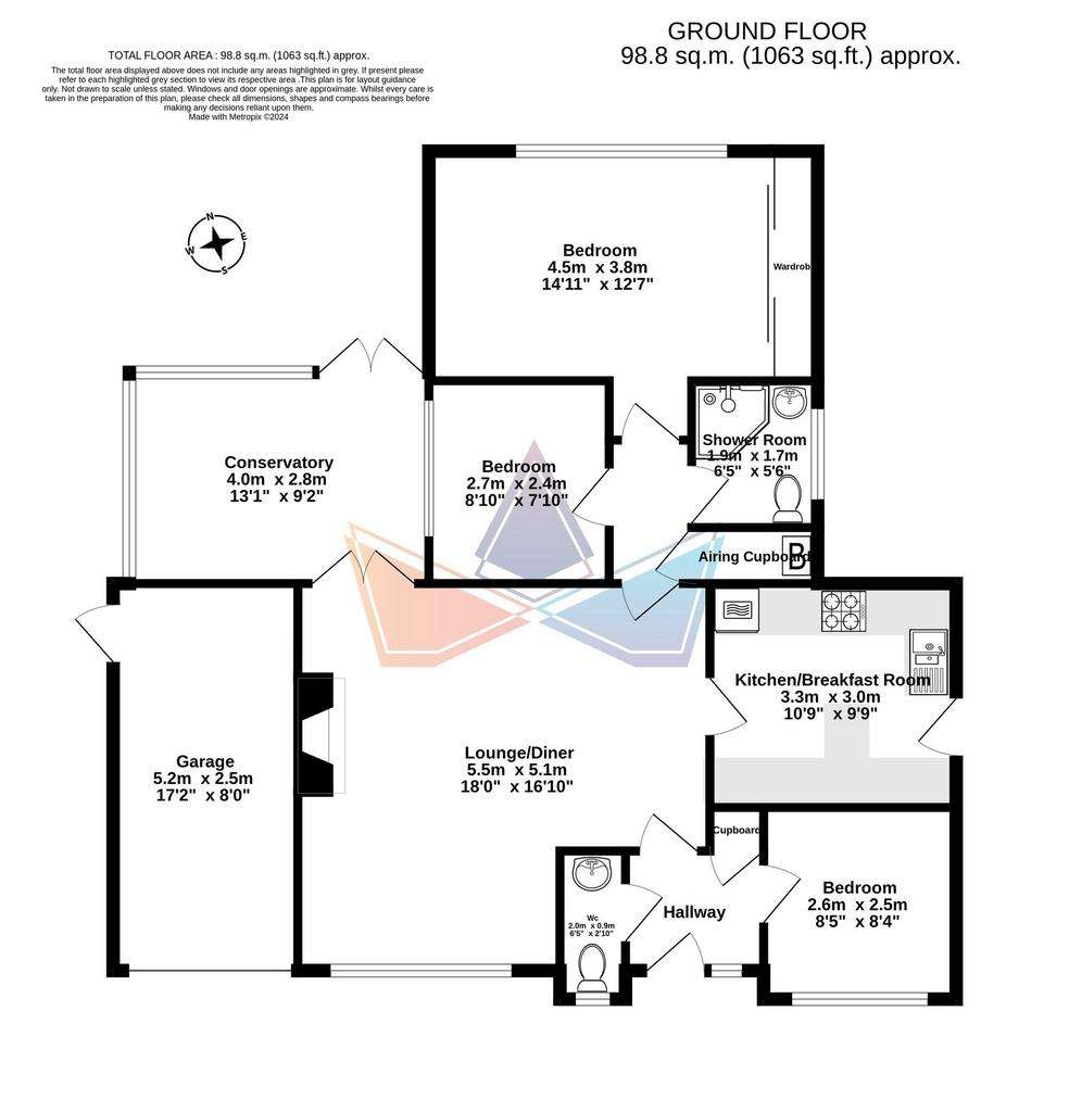 3 bedroom detached bungalow for sale - floorplan