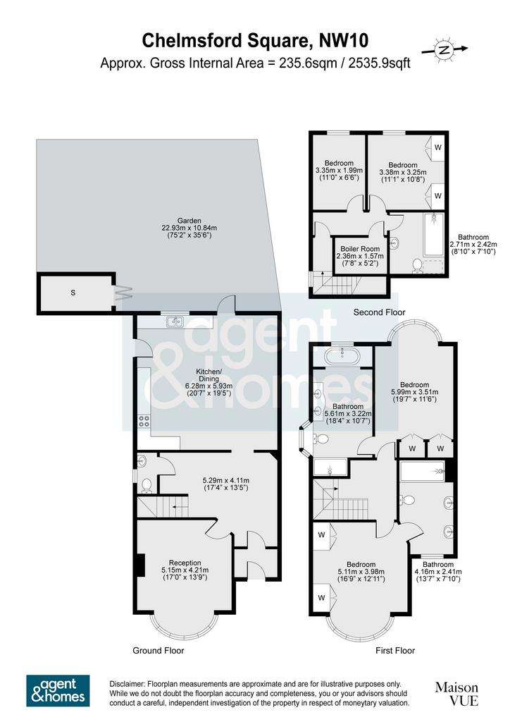 4 bedroom semi-detached house to rent - floorplan