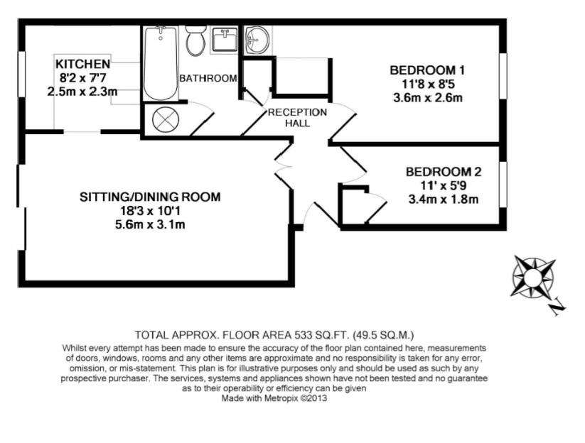 2 bedroom retirement property for sale - floorplan