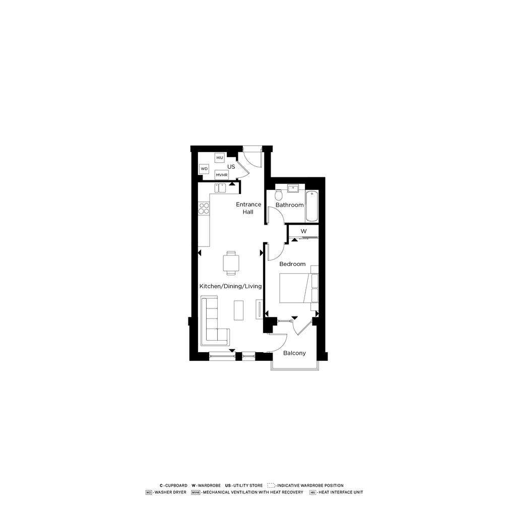 1 bedroom flat for sale - floorplan