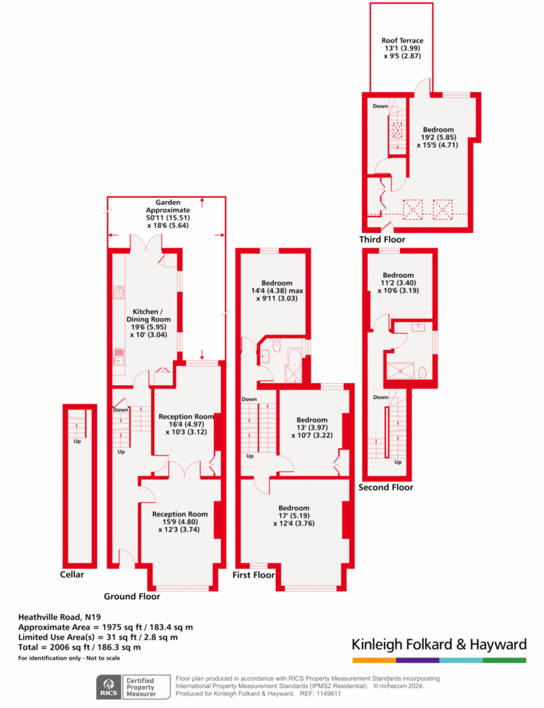 5 bedroom terraced house for sale - floorplan