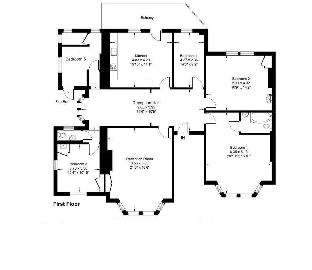 5 bedroom flat for sale - floorplan