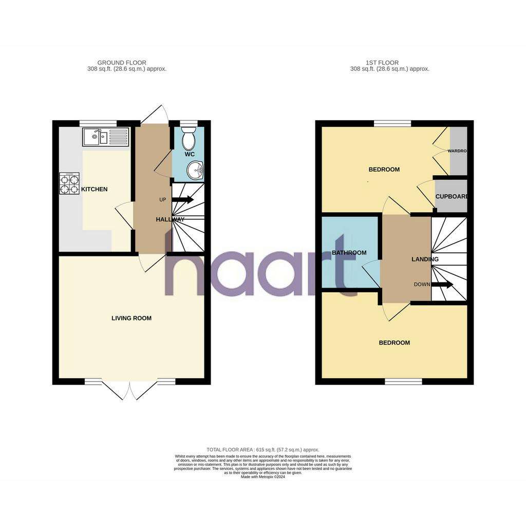 2 bedroom terraced house for sale - floorplan