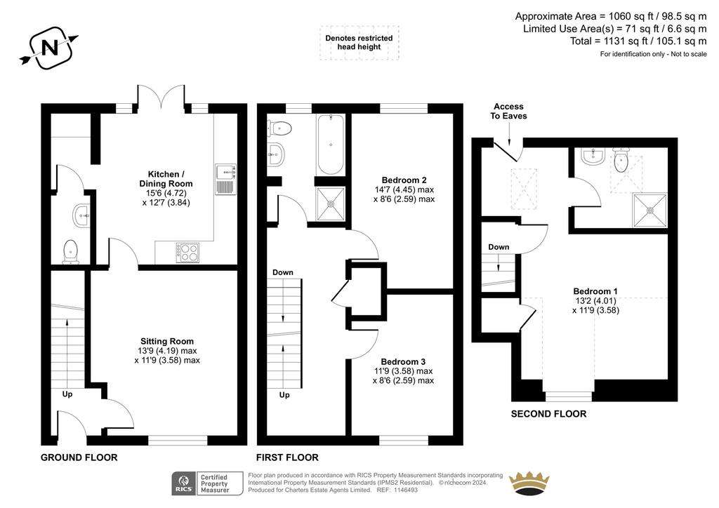 3 bedroom semi-detached house for sale - floorplan