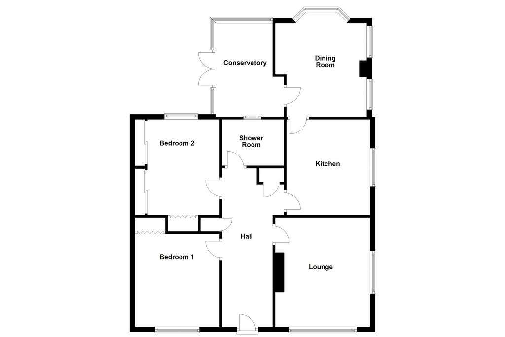 2 bedroom bungalow for sale - floorplan