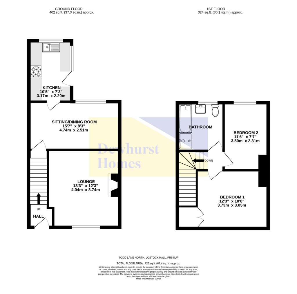 2 bedroom cottage for sale - floorplan