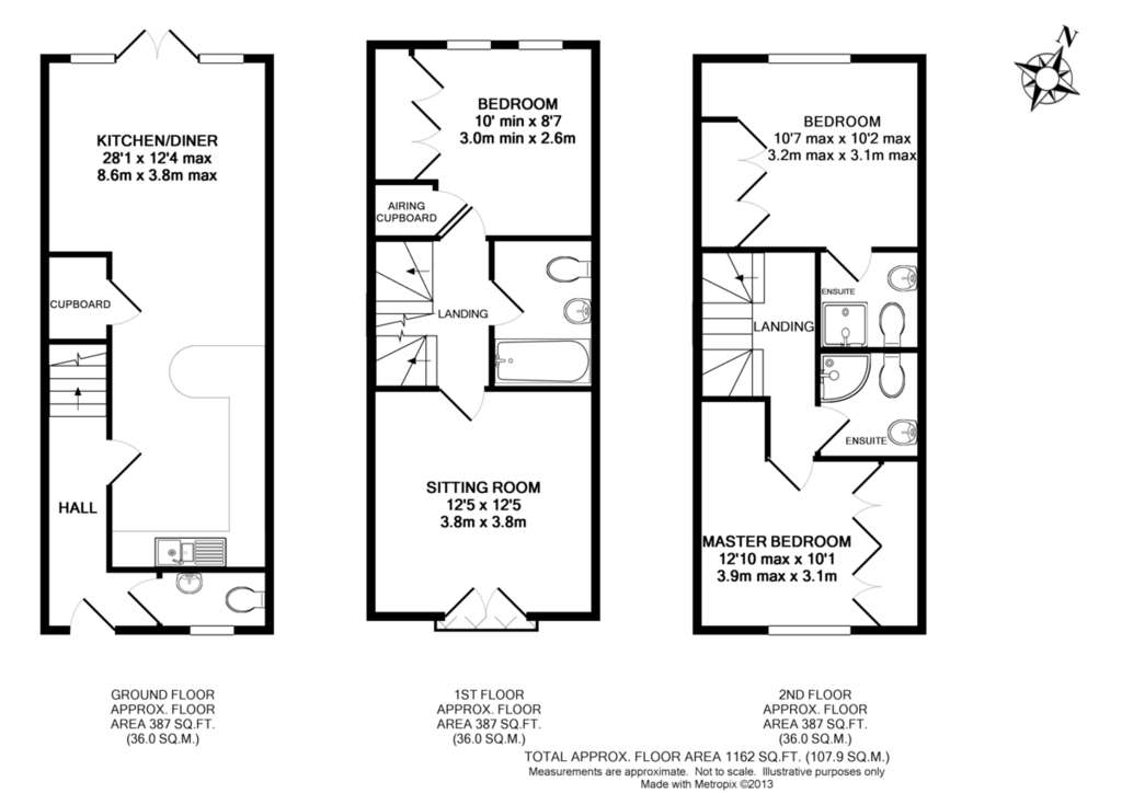 3 bedroom terraced house for sale - floorplan