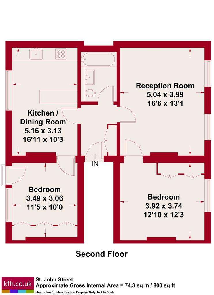 2 bedroom flat for sale - floorplan