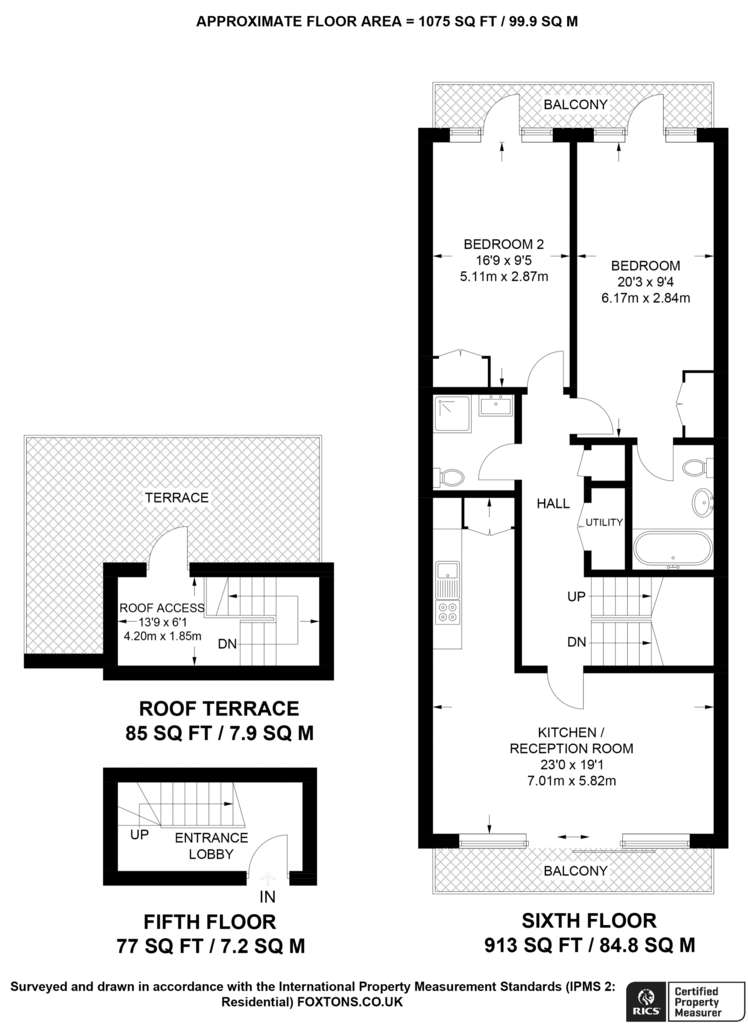 2 bedroom flat to rent - floorplan