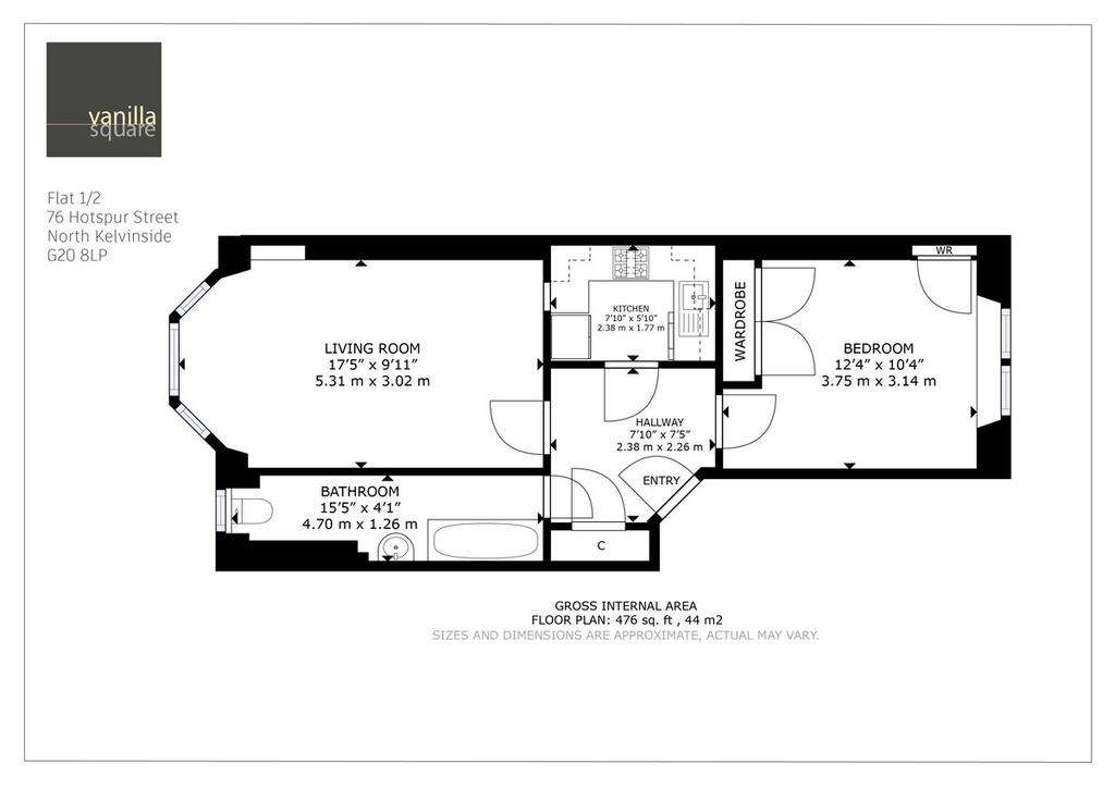 1 bedroom flat for sale - floorplan