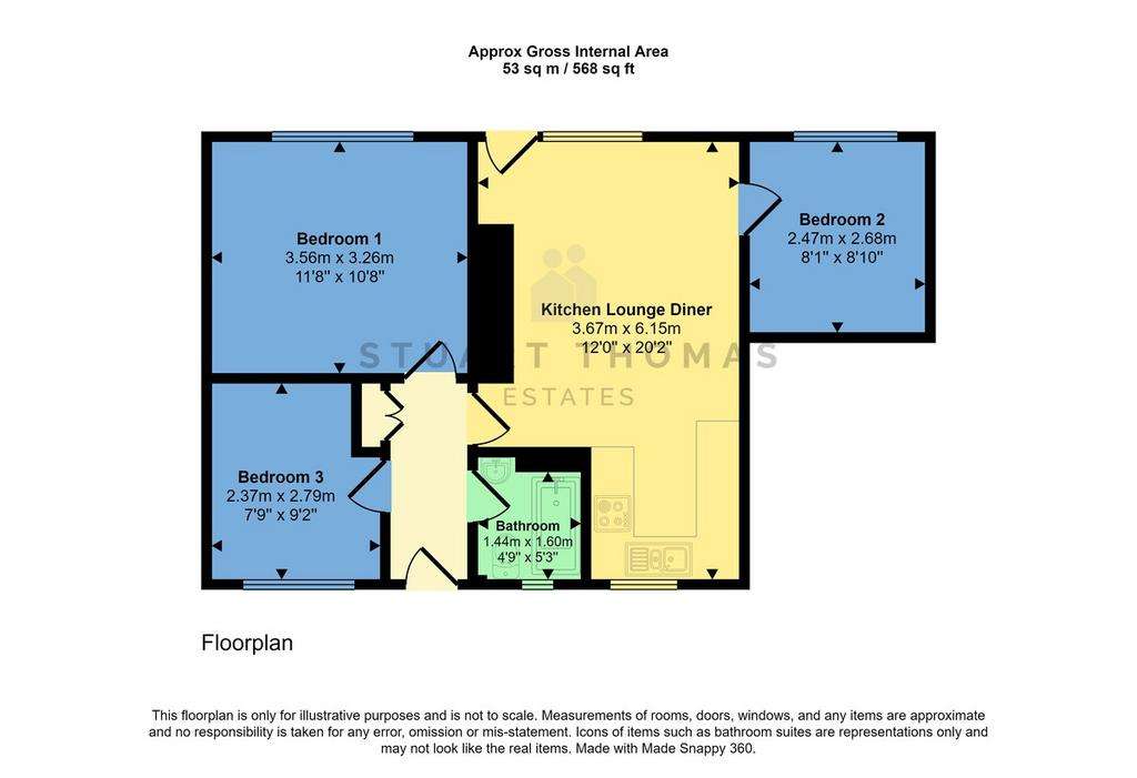 3 bedroom flat to rent - floorplan