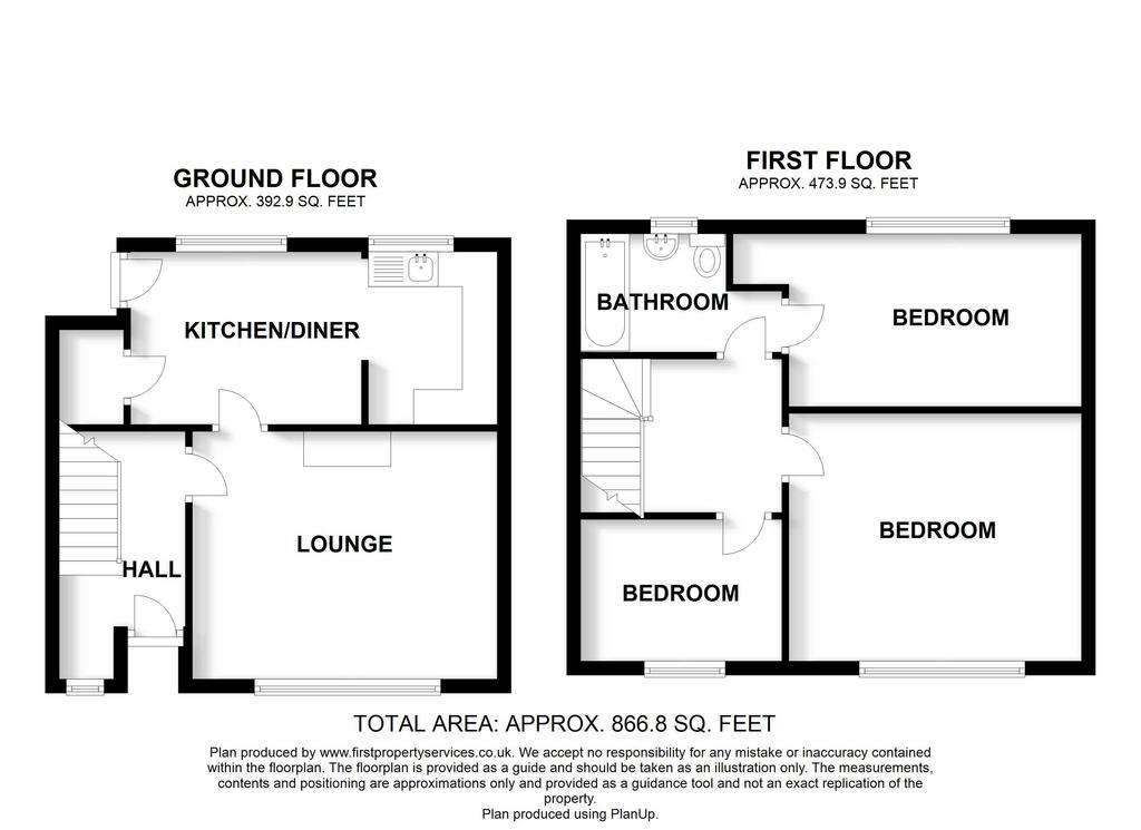 3 bedroom terraced house for sale - floorplan