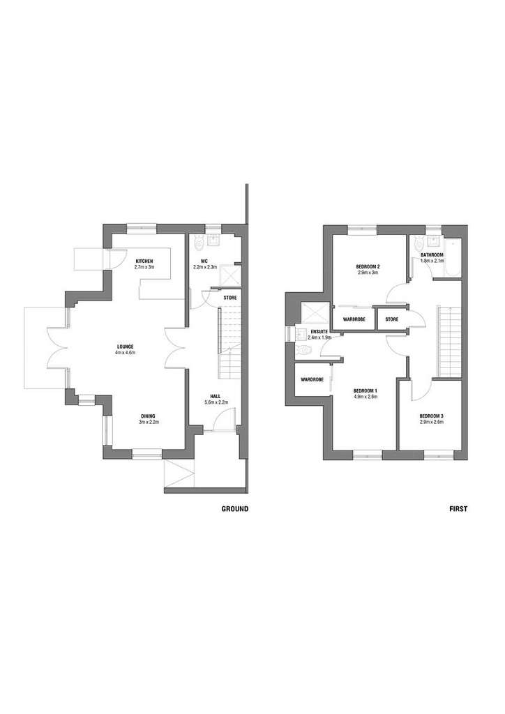 3 bedroom semi-detached house for sale - floorplan