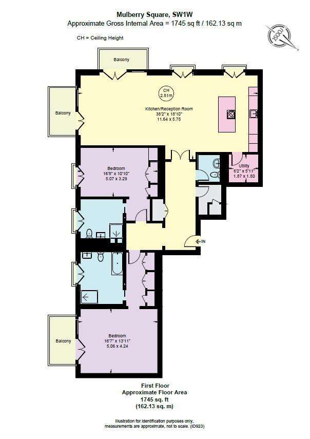 2 bedroom flat to rent - floorplan