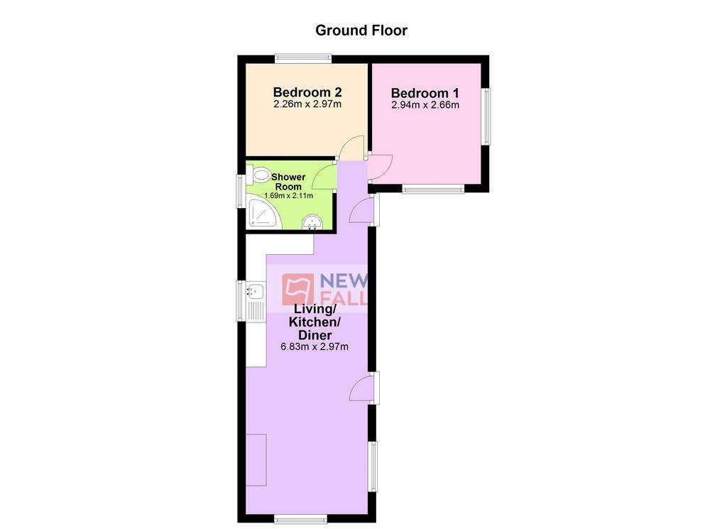 2 bedroom park home for sale - floorplan