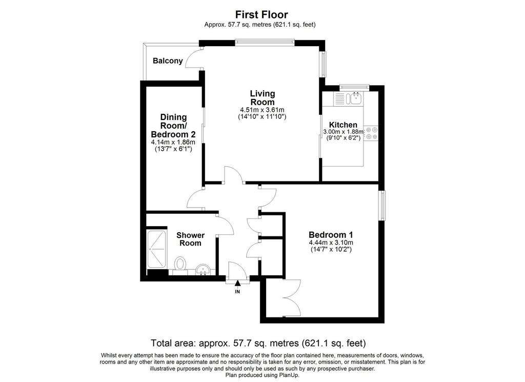 2 bedroom retirement property for sale - floorplan