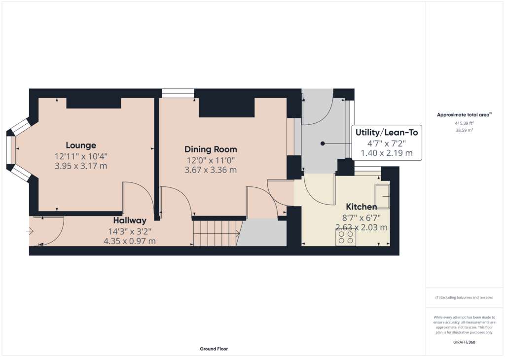 2 bedroom semi-detached house for sale - floorplan