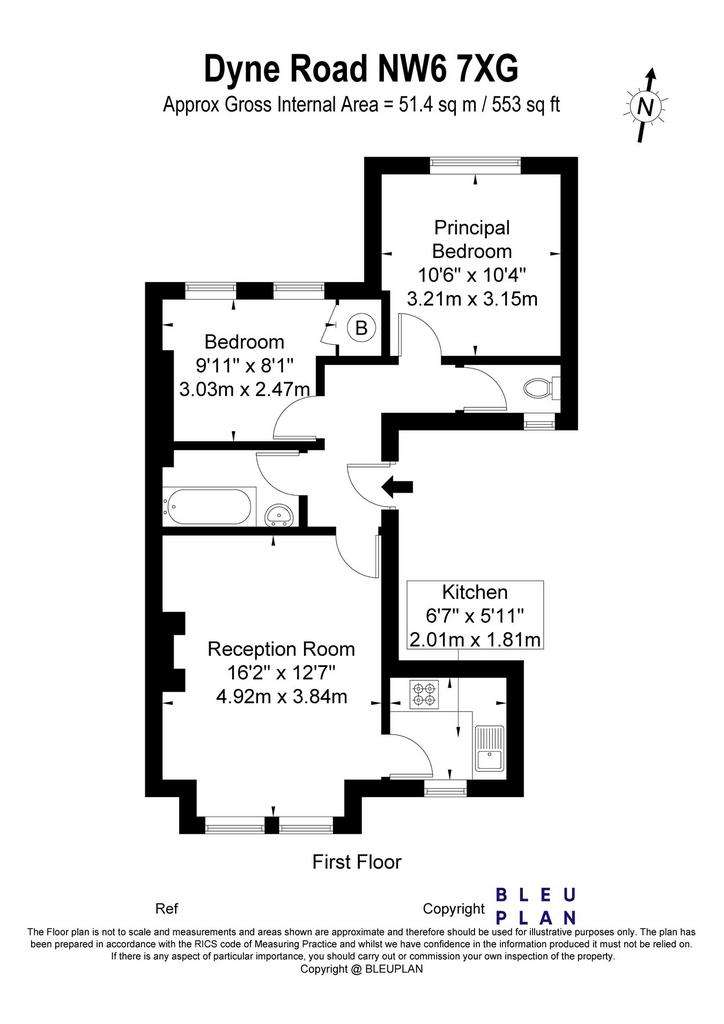 2 bedroom flat to rent - floorplan