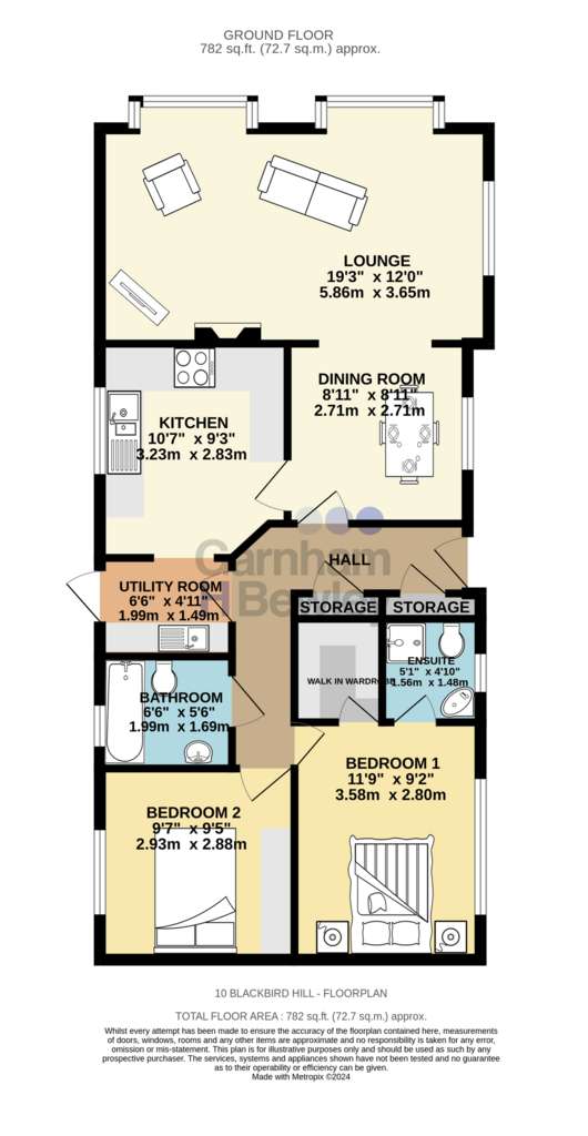 2 bedroom park home for sale - floorplan